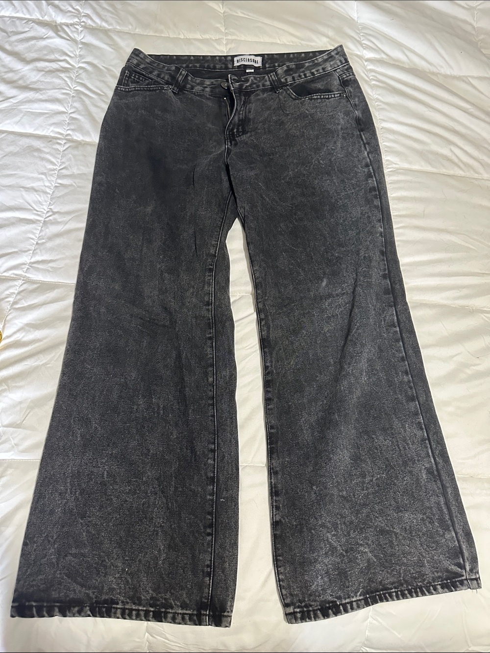 Washed- Black Wide Leg Jeans